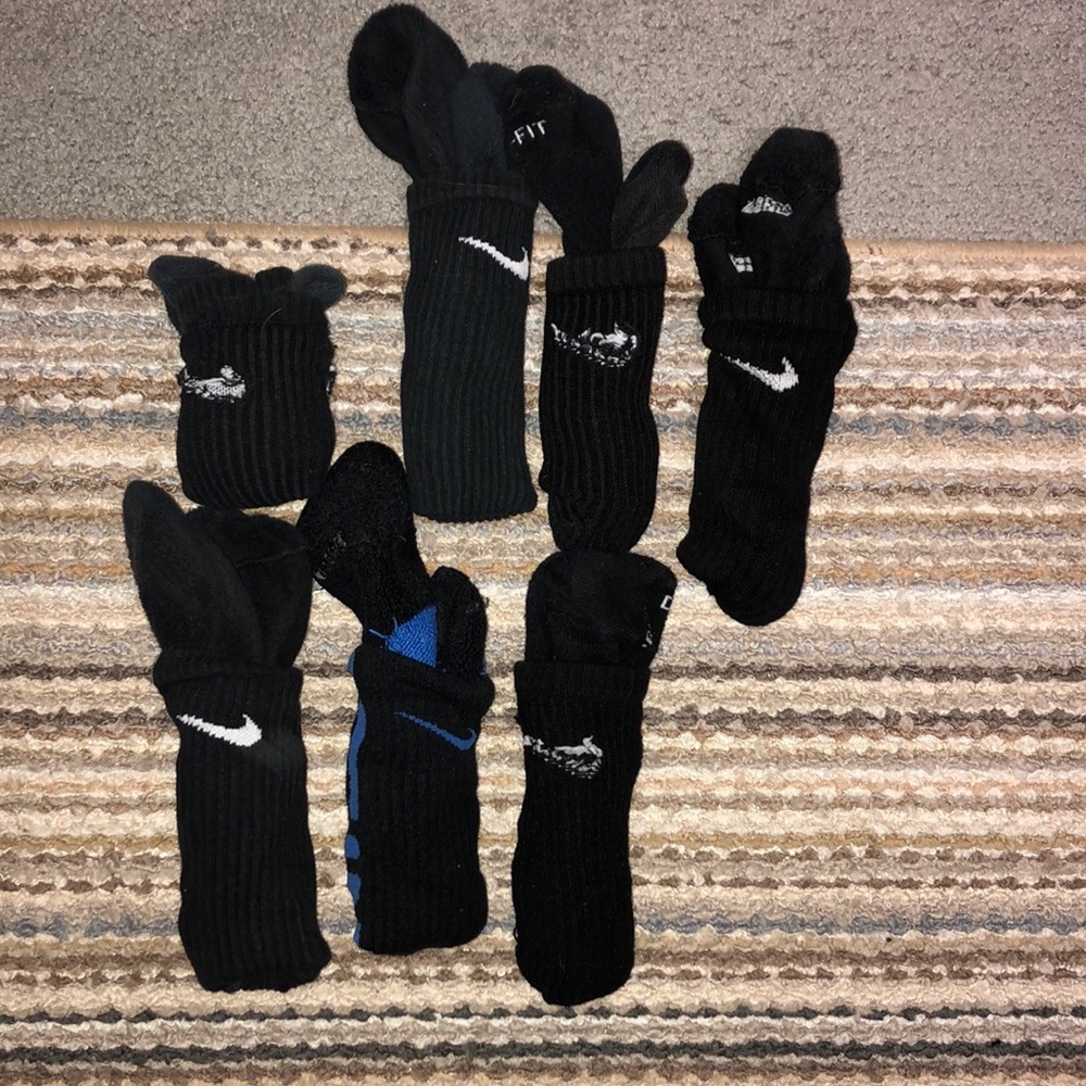 LOT of Nike Crew Socks Black Large